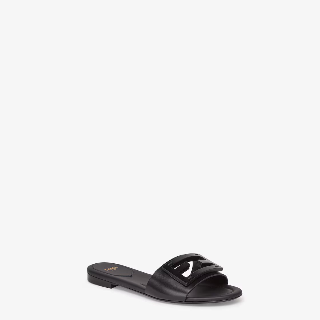 FENDI Signature Black leather slides 1:1