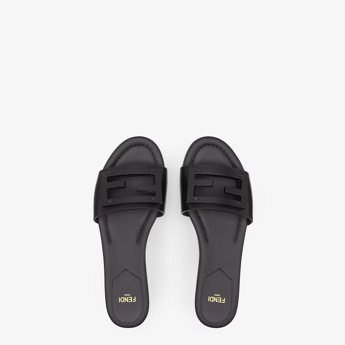 FENDI Signature Black leather slides 1:1