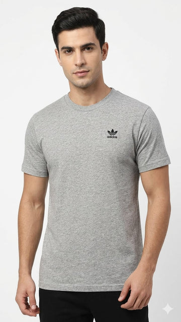 Adidas Men`s Side Logo T-Shirt Grey