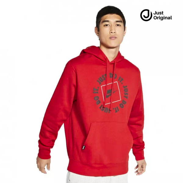 Nk Red Just Do It Fleece Hoodie