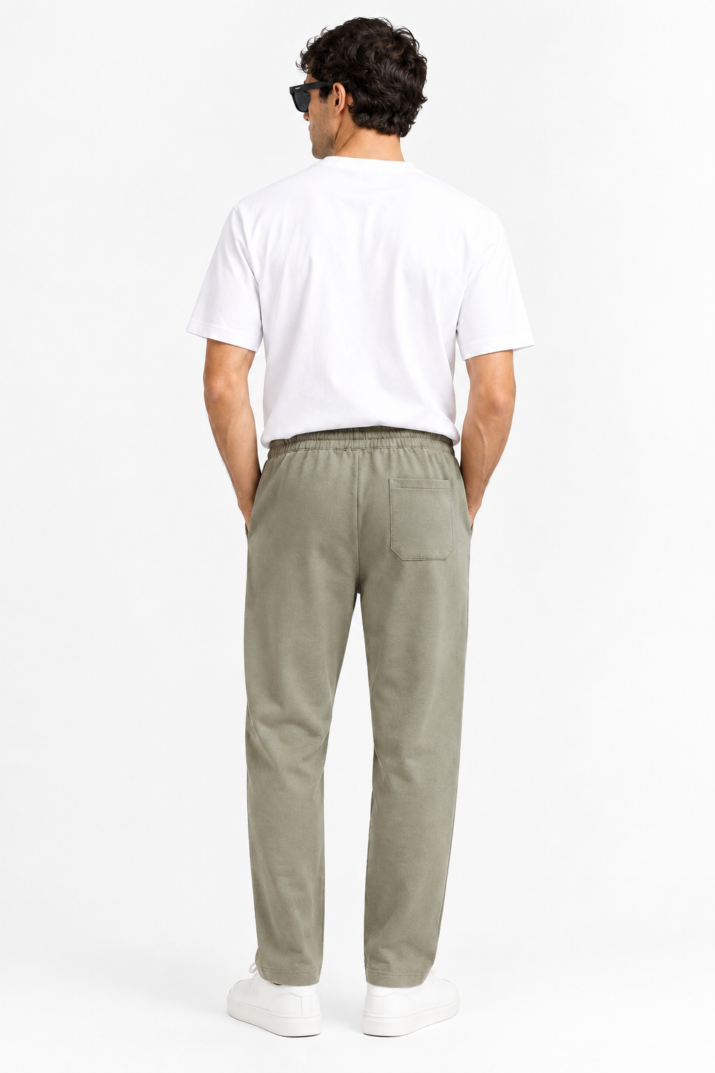 Zara Men's Lycra interlock relaxed fit trousers Khaki Green