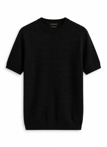 Massimo Dutti Men`s Crewneck T Shirt Black