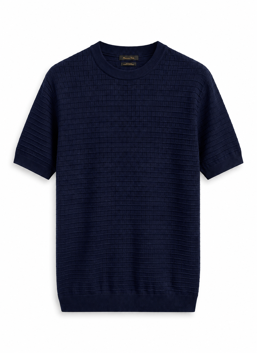 Massimo Dutti Men`s Crewneck T Shirt Navy Blue