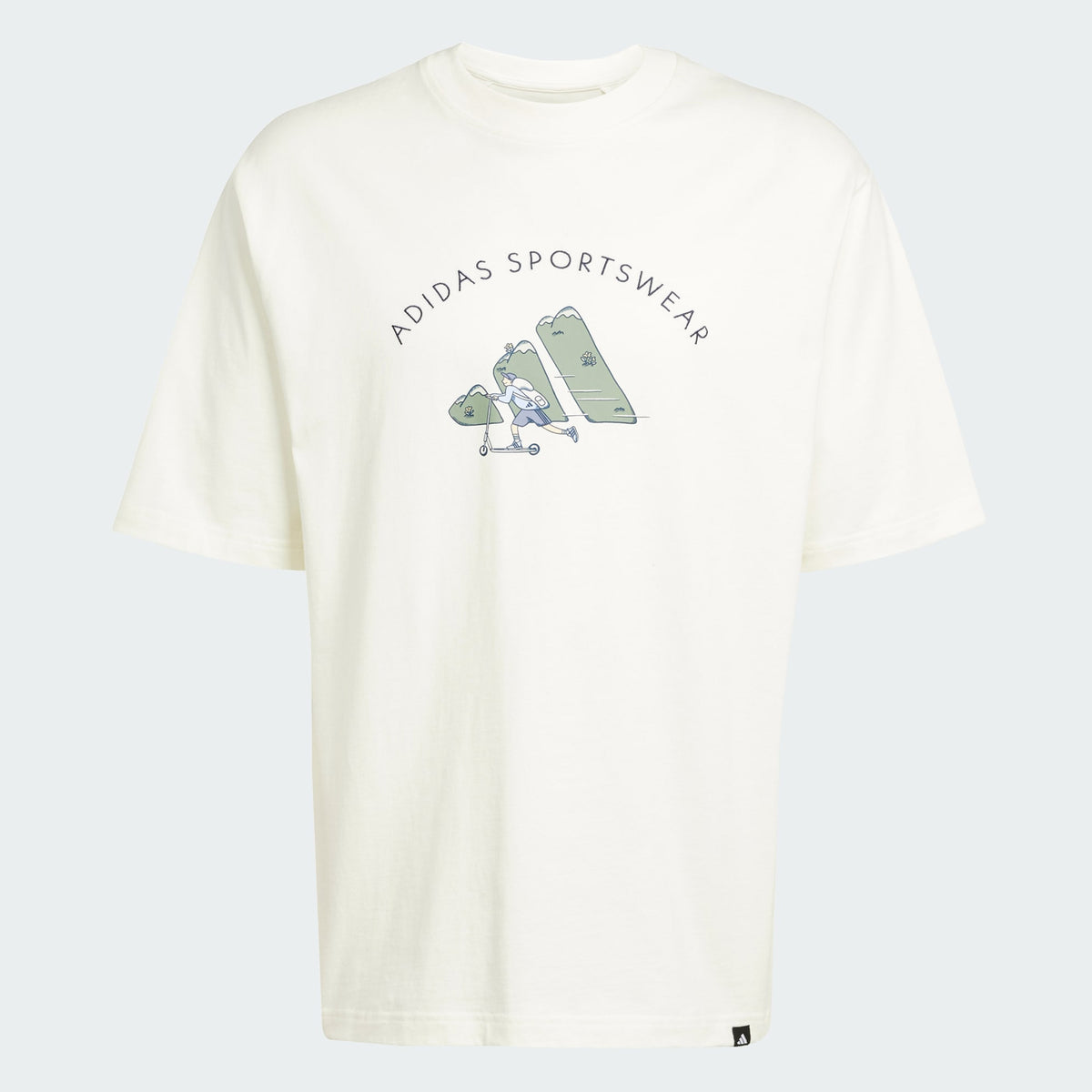 Adidas Codes Doodle Scooter Graphic Tee Off White