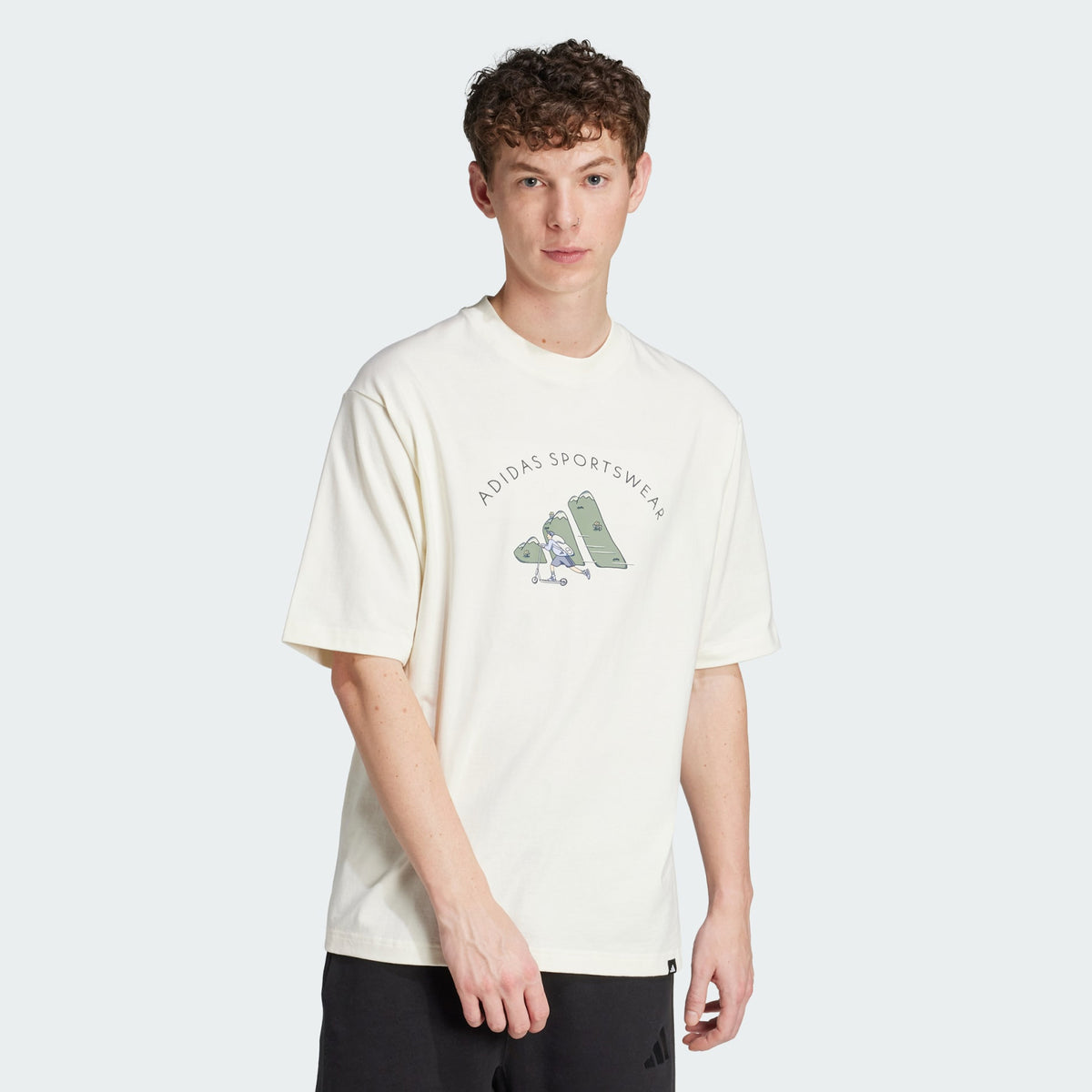 Adidas Codes Doodle Scooter Graphic Tee Off White