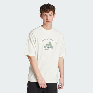 Adidas Codes Doodle Scooter Graphic Tee Off White