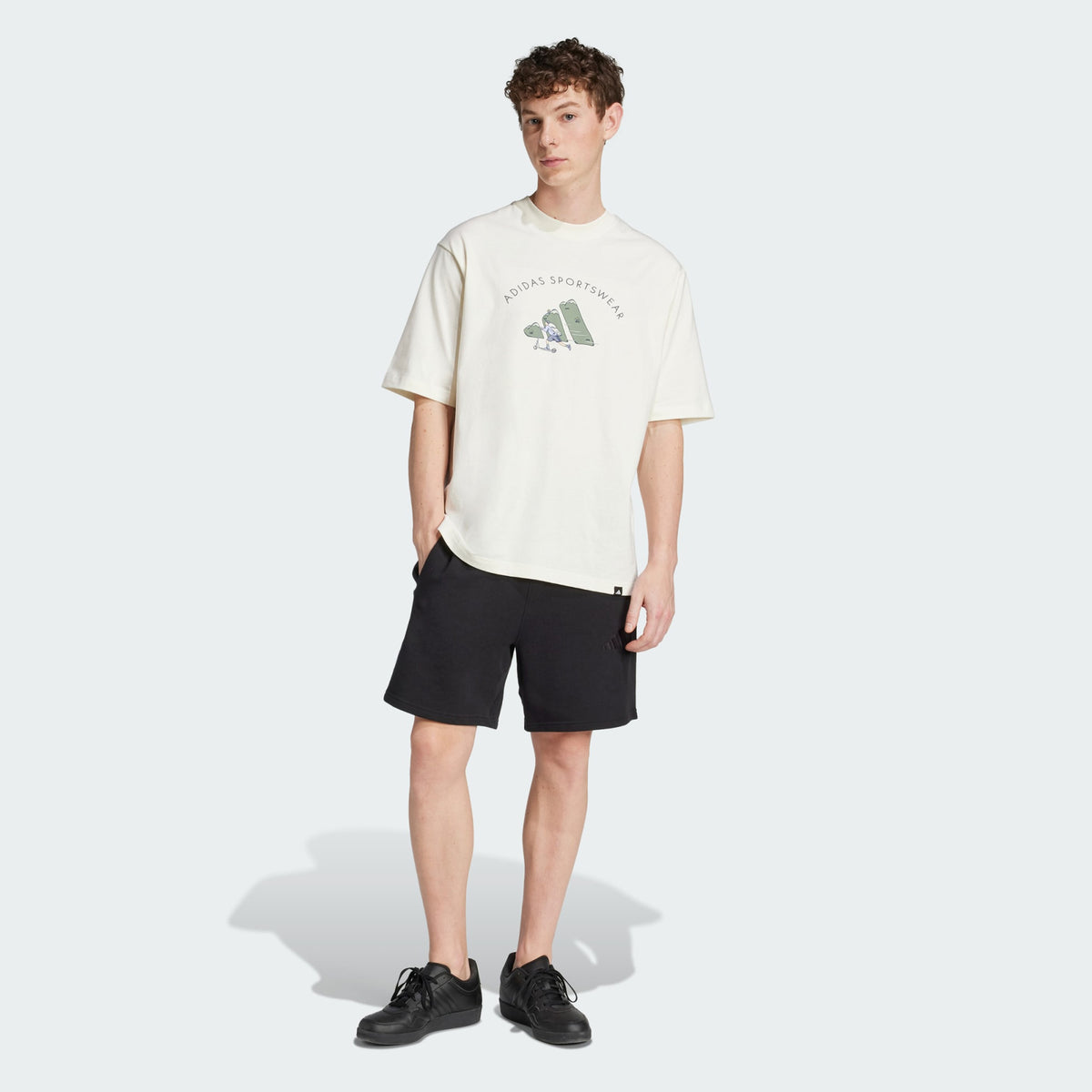 Adidas Codes Doodle Scooter Graphic Tee Off White