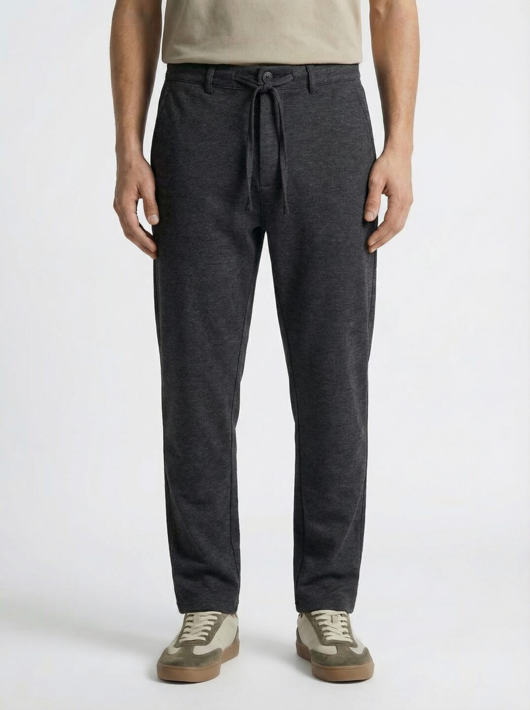 Zara Interlock Easy Care Track Top Pants Charcoal Melange Tracksuit