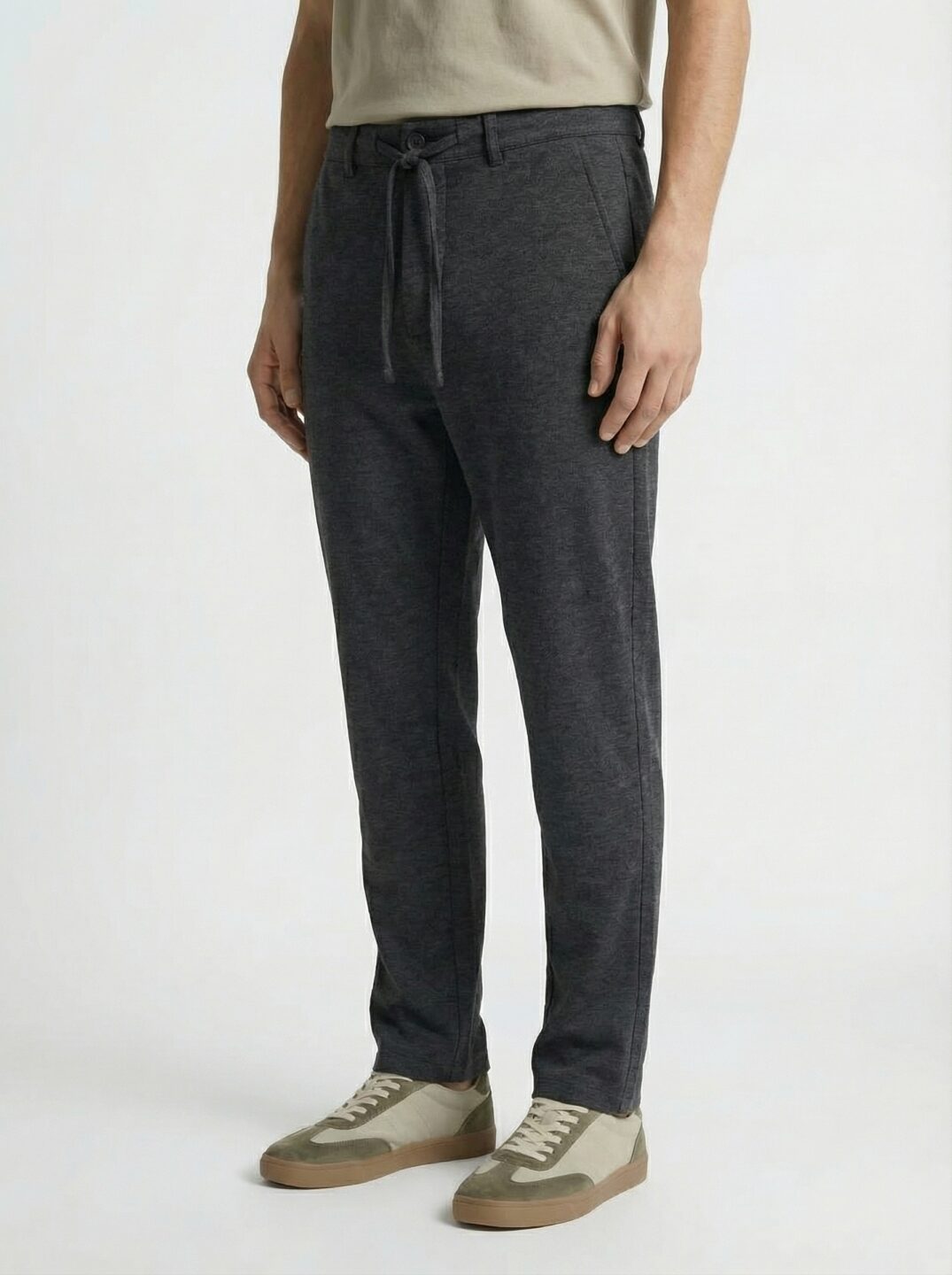 Zara Interlock Easy Care Track Top Pants Charcoal Melange Tracksuit