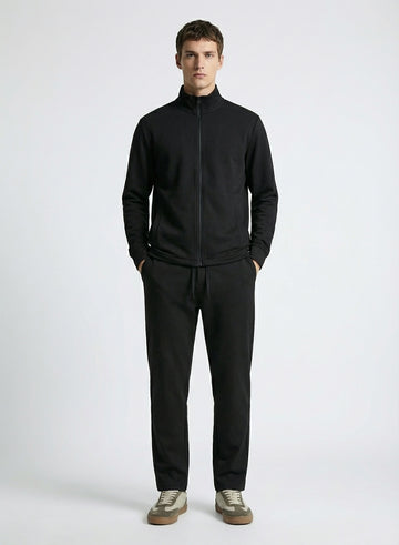 Zara  Interlock Easy Care Track Top & Pants Black Tracksuit