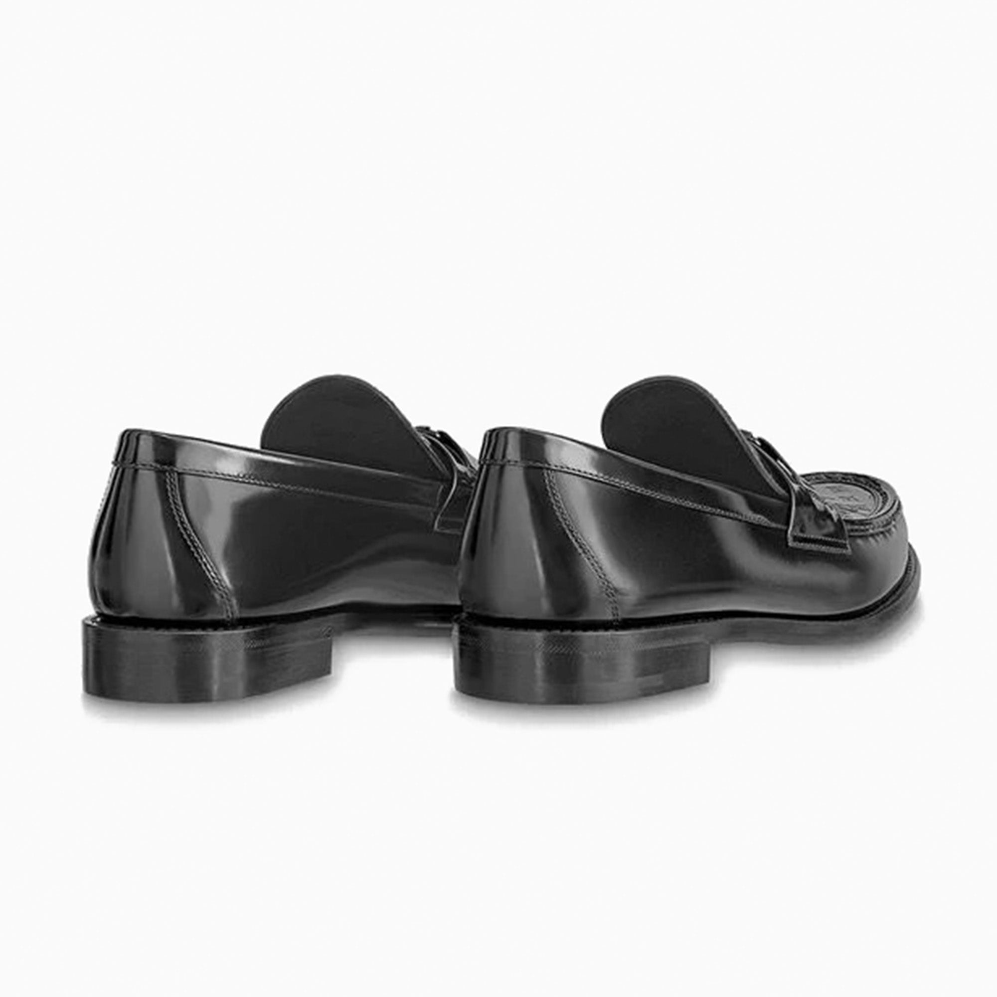 Louis Vuitton Black Embossed Major Loafers
