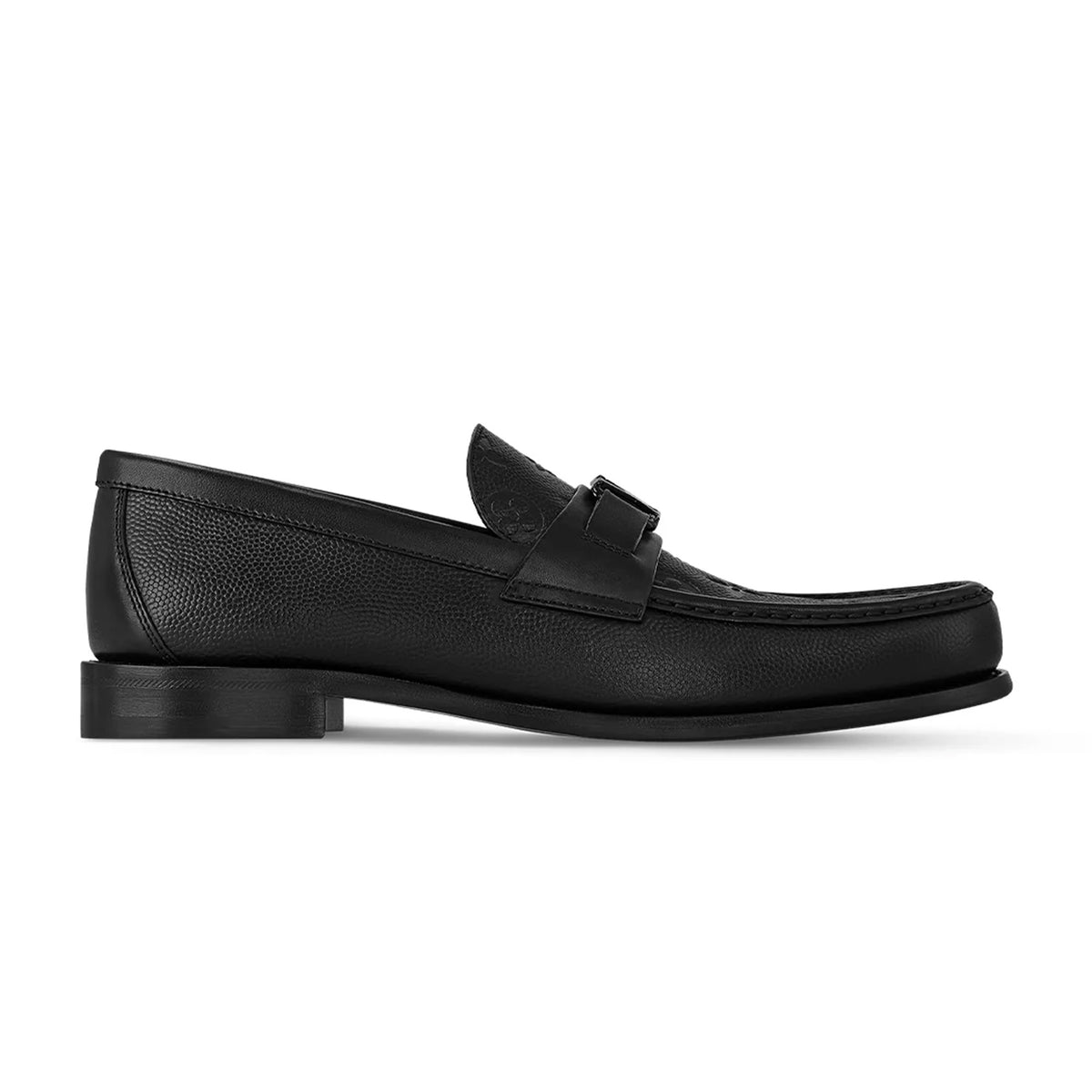 L.V Black Monogram Embossed Major Loafer