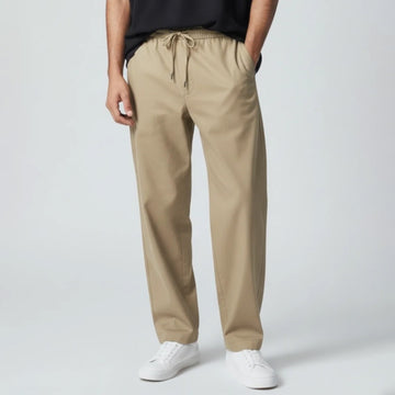 Zara MEN'S COMFORT JOGGER WAIST TROUSERS - BEIGE