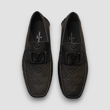 LOUIS VUITTON Embossed Loafers Black 1:1