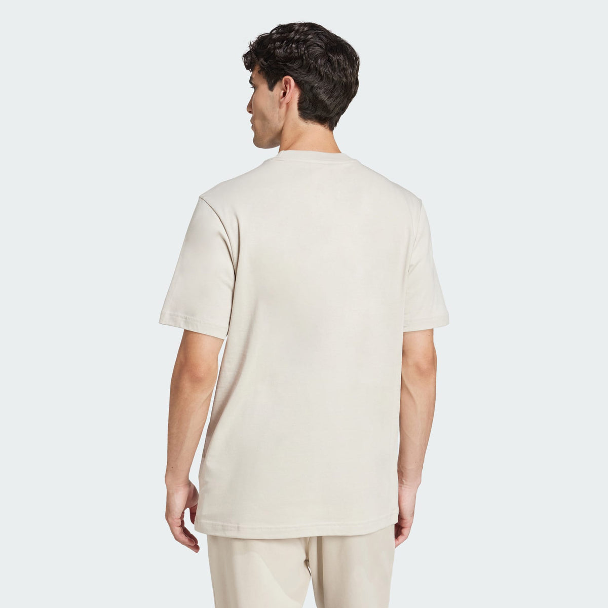 Adidas Essentials Small Logo Single Jersey Tee Beige