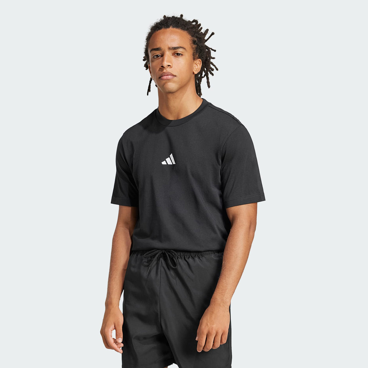 Adidas Essentials Small Logo Single Jersey Tee Black