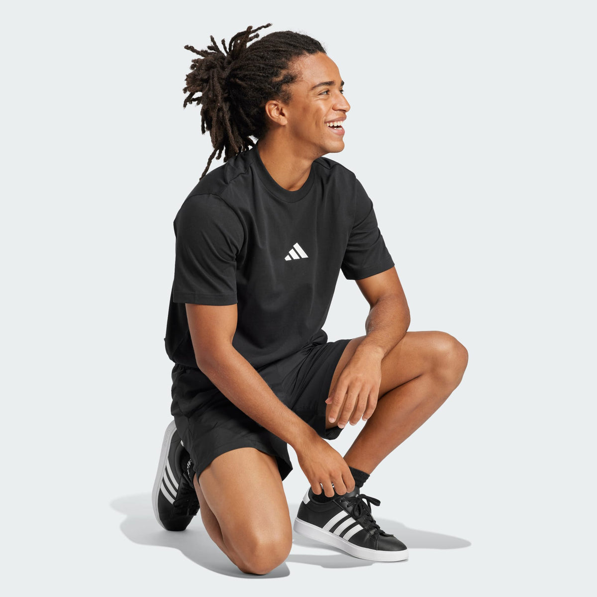 Adidas Essentials Small Logo Single Jersey Tee Black