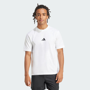 Adidas Essentials Small Logo Single Jersey Tee White