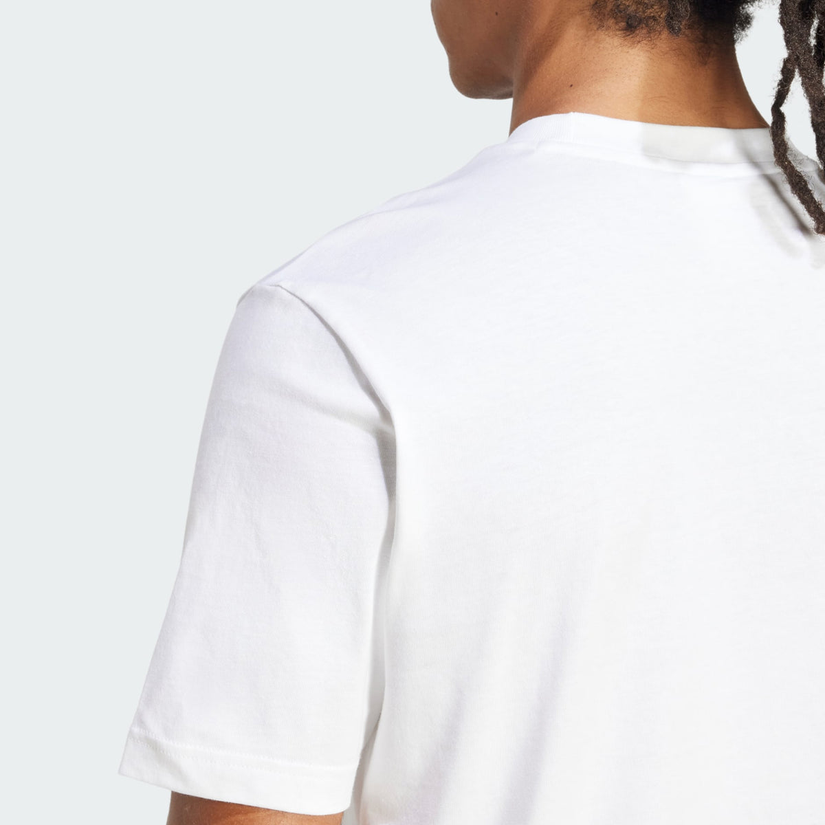 Adidas Essentials Small Logo Single Jersey Tee White