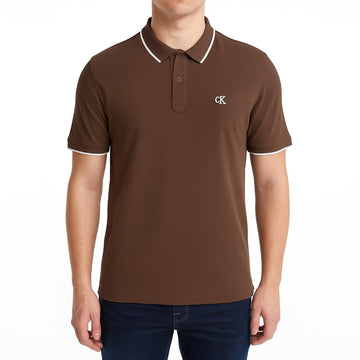 Calvin Klein Brown Iconic Mesh Polo