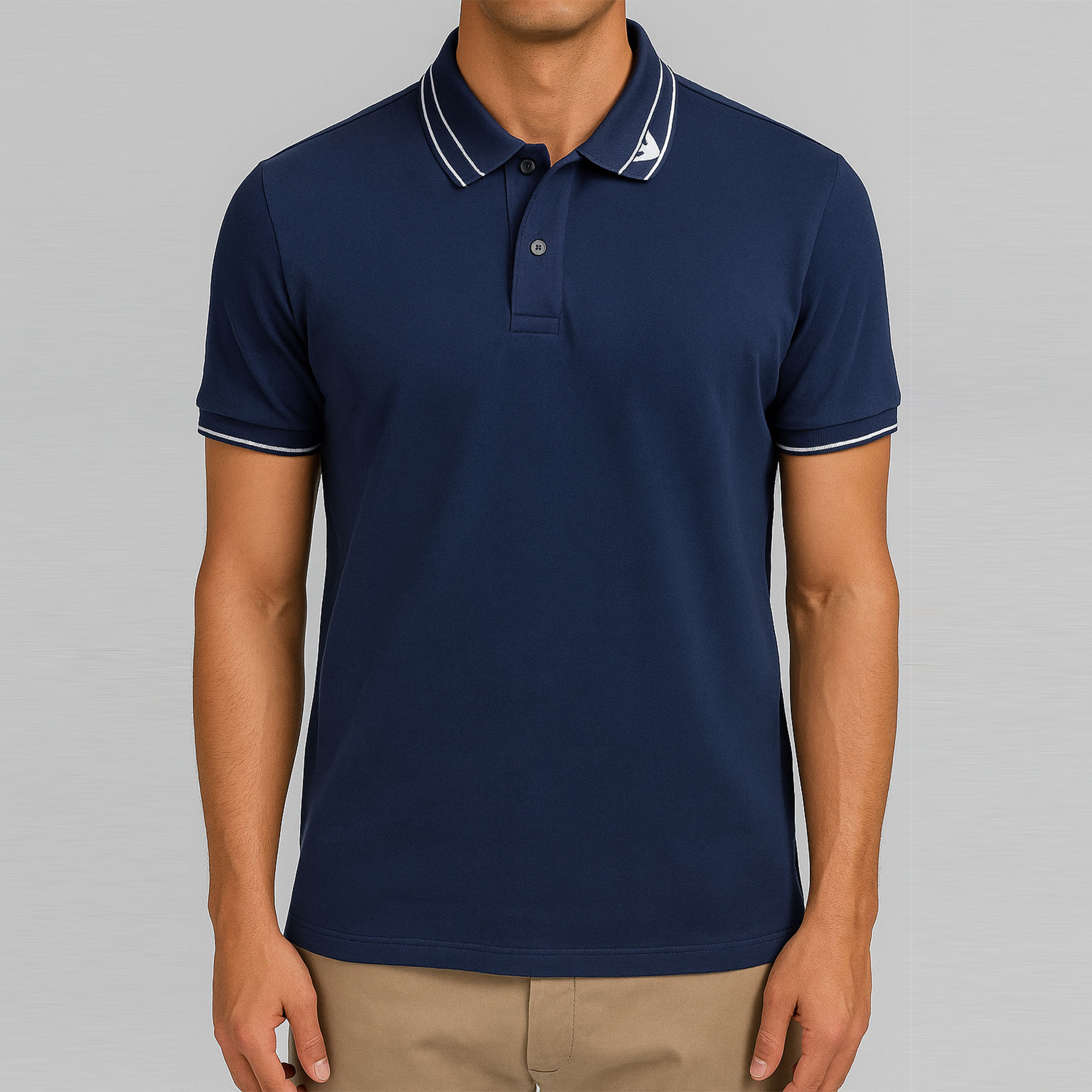 EA Cotton Polo Navy Blue Shirt