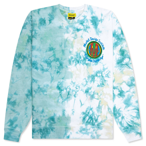 Market Smiley Design Institute Tie Dye Crewneck Sweatshirt - Two Tie Dye