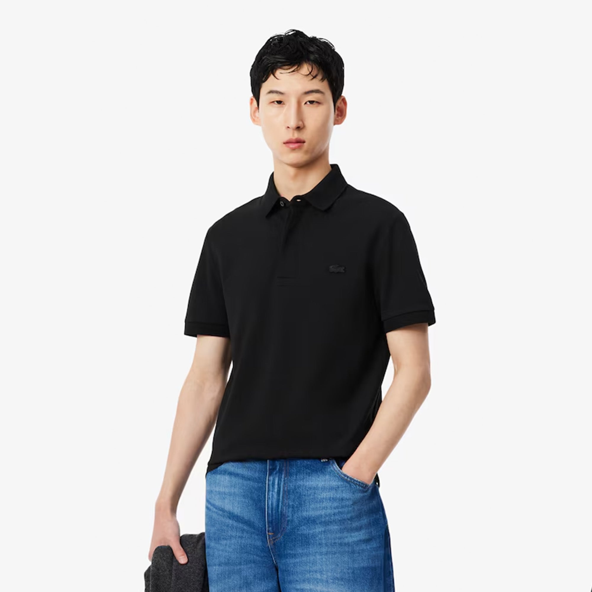 Lacoste Regular Fit Paris Stretch Piqué Polo Shirt Black