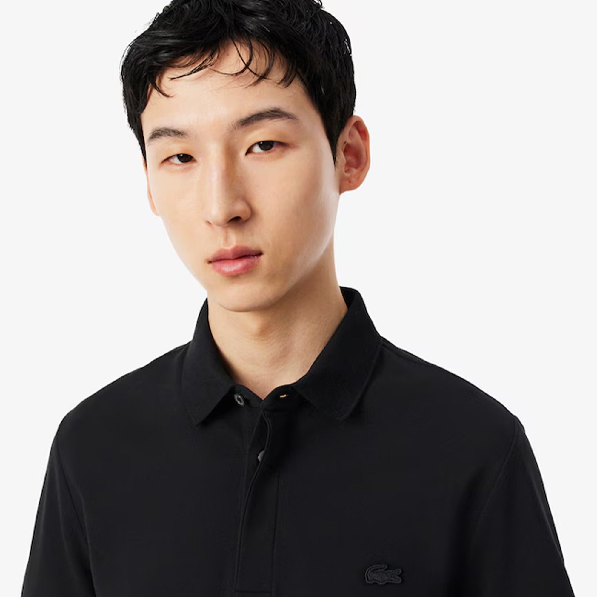 Lacoste Regular Fit Paris Stretch Piqué Polo Shirt Black