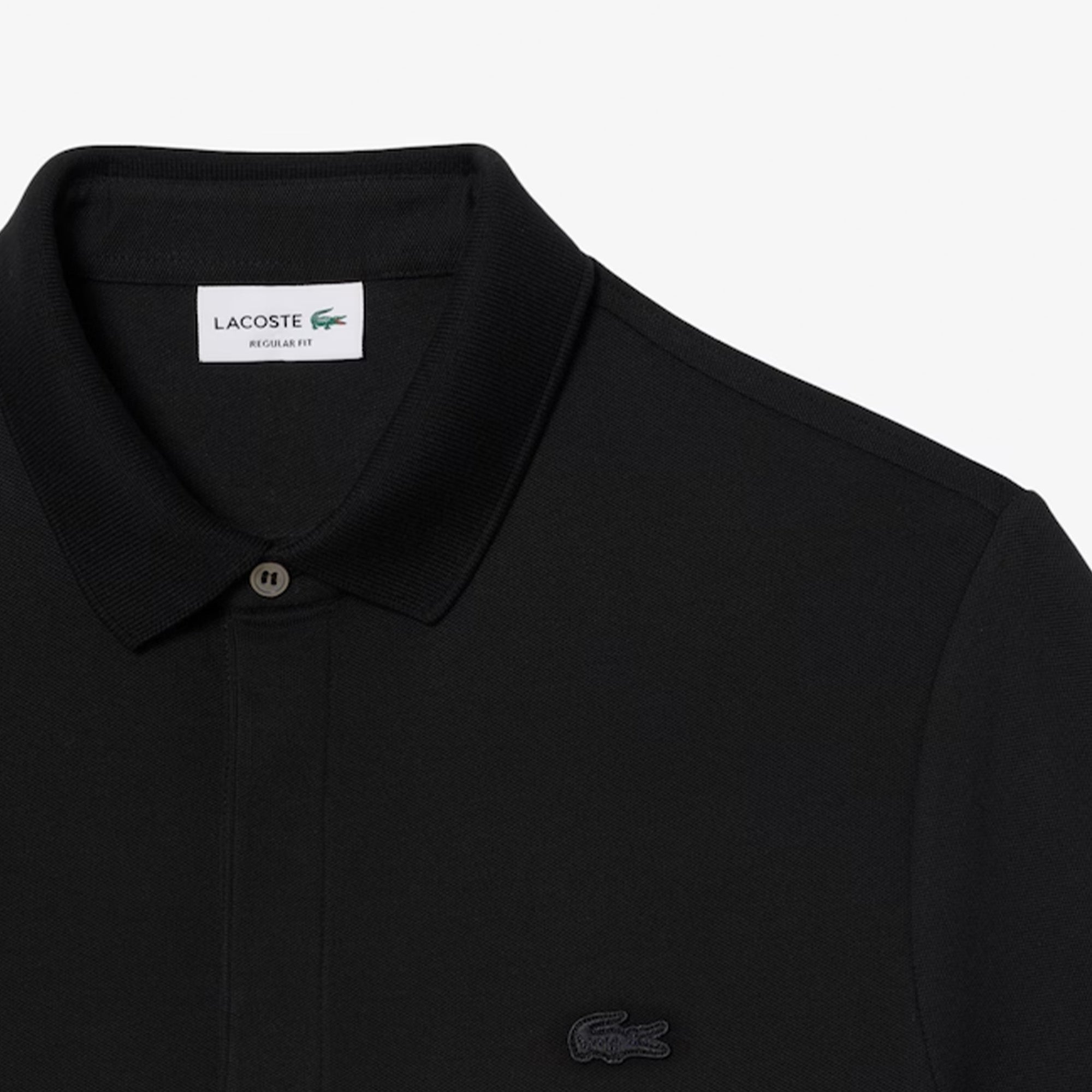 Lacoste Regular Fit Paris Stretch Piqué Polo Shirt Black