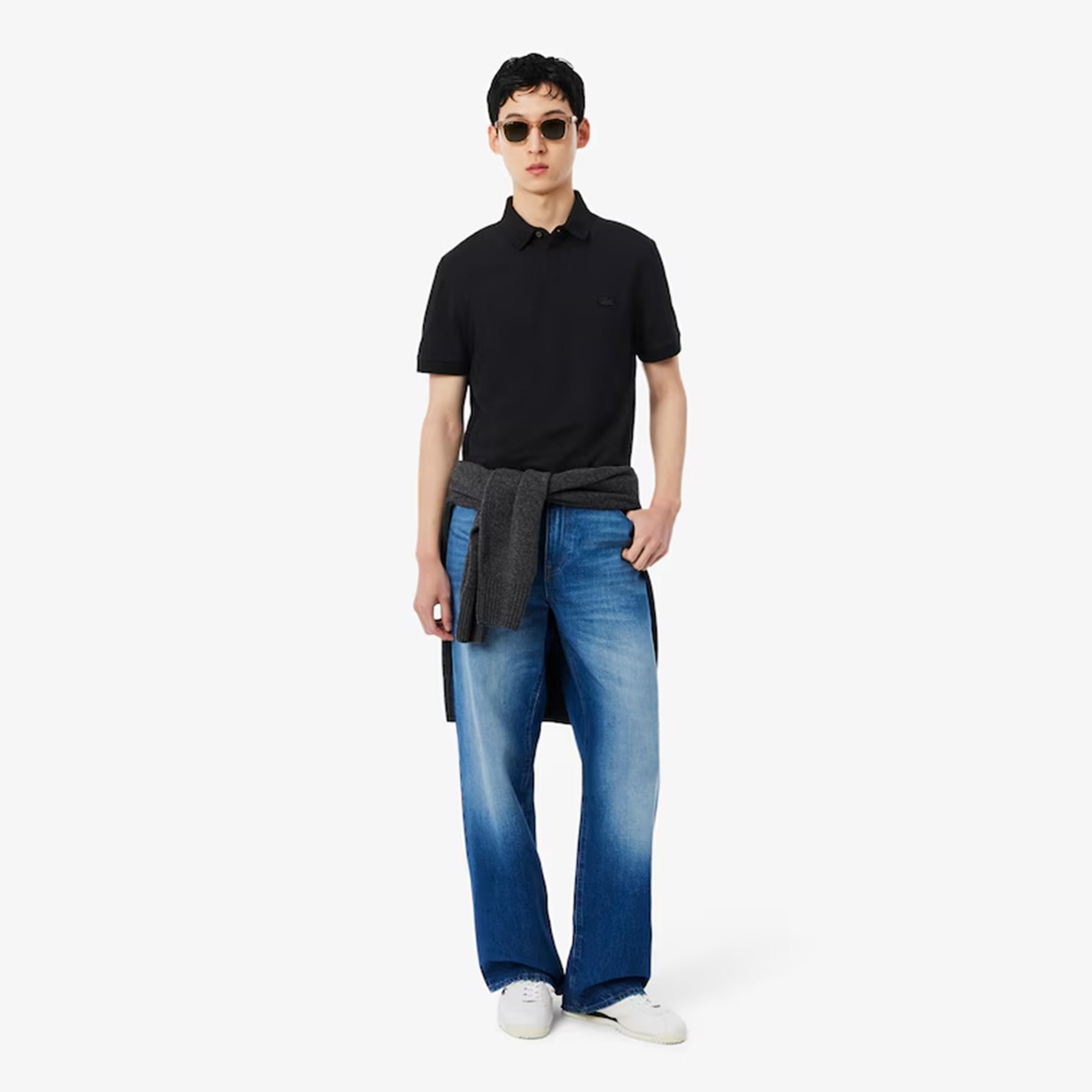 Lacoste Regular Fit Paris Stretch Piqué Polo Shirt Black