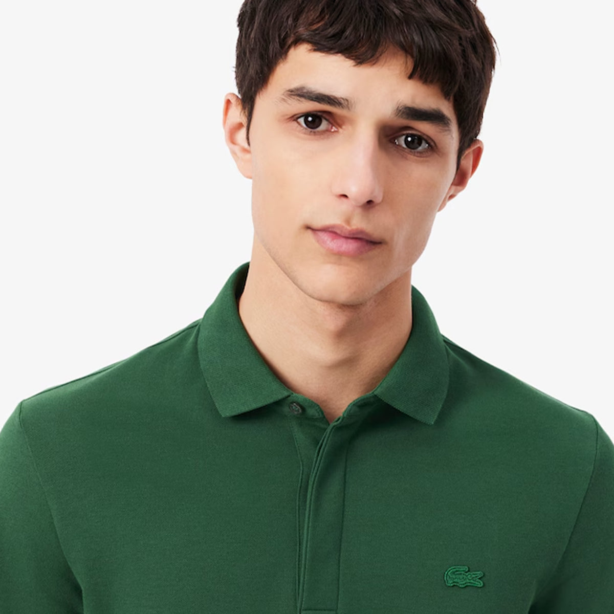 Lacoste Regular Fit Paris Stretch Piqué Polo Shirt Green