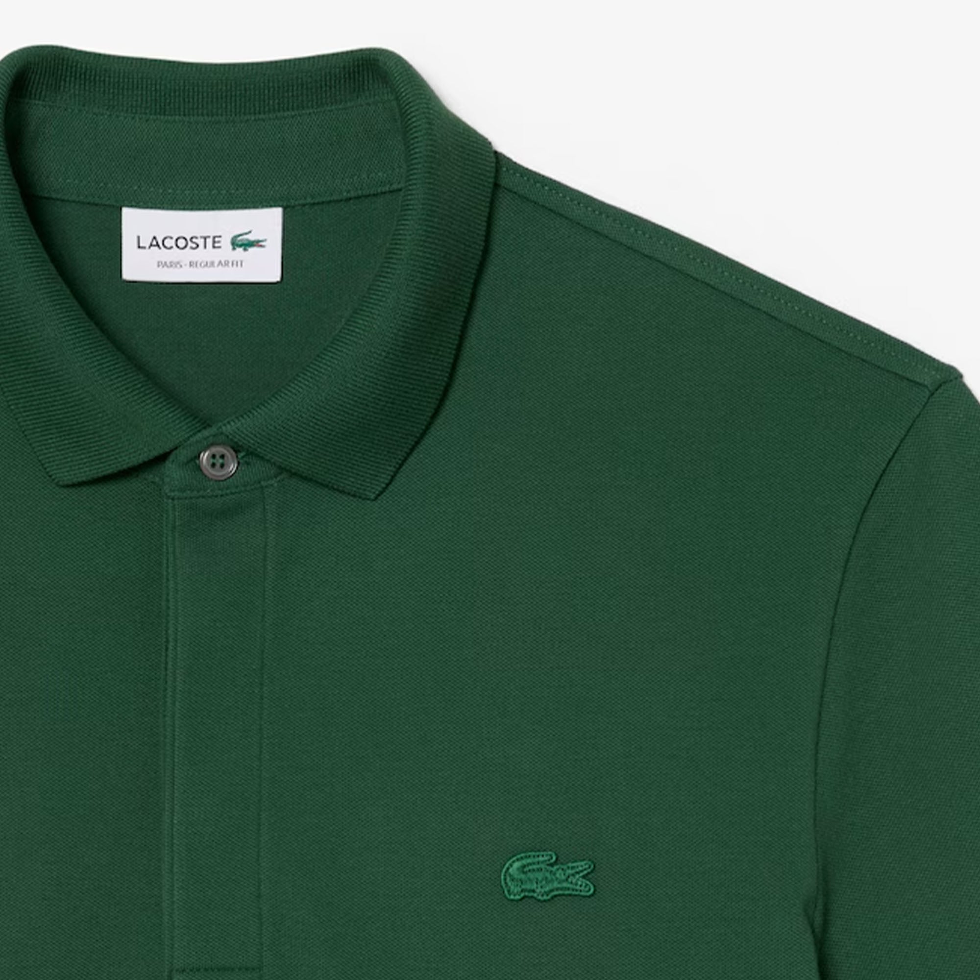Lacoste Regular Fit Paris Stretch Piqué Polo Shirt Green