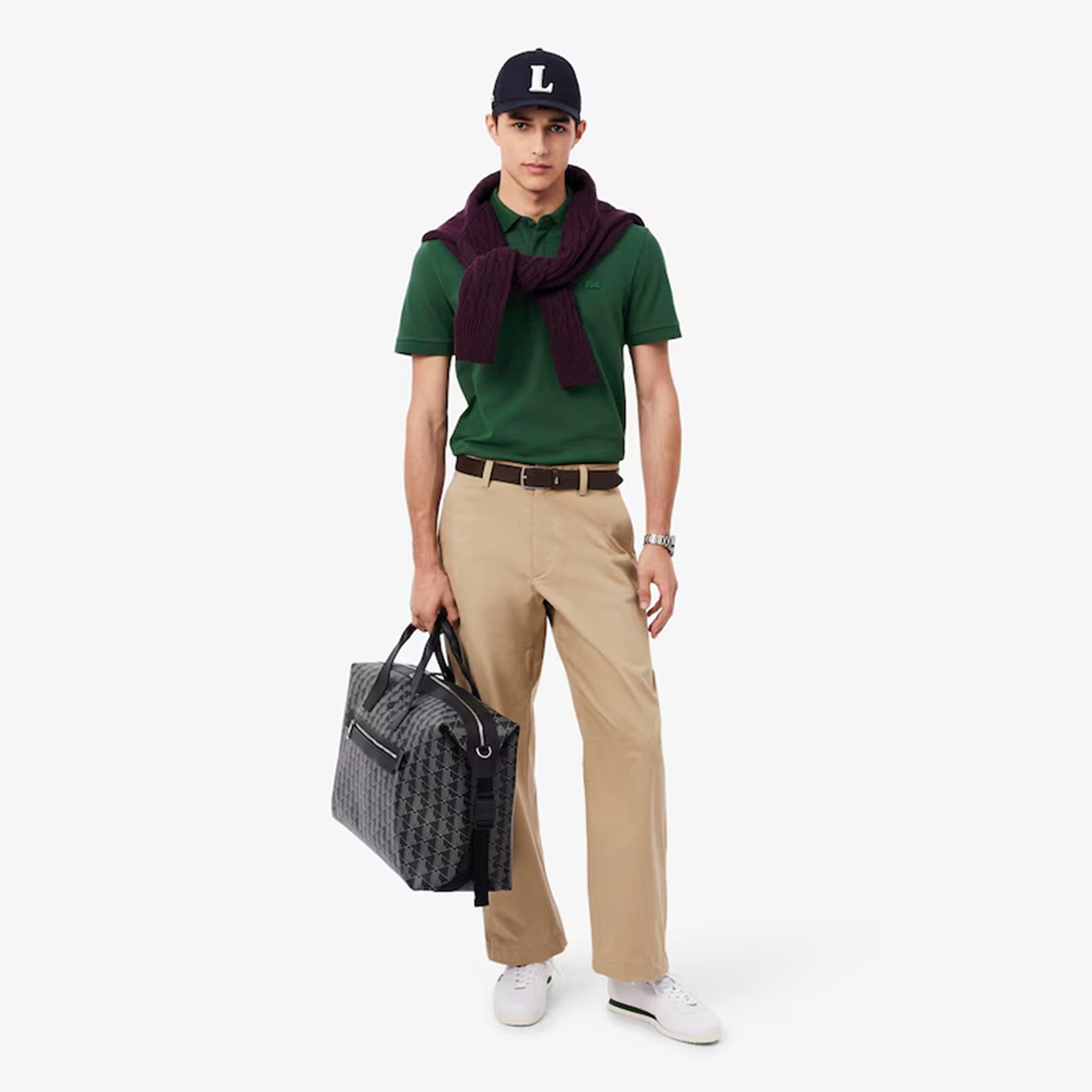 Lacoste Regular Fit Paris Stretch Piqué Polo Shirt Green