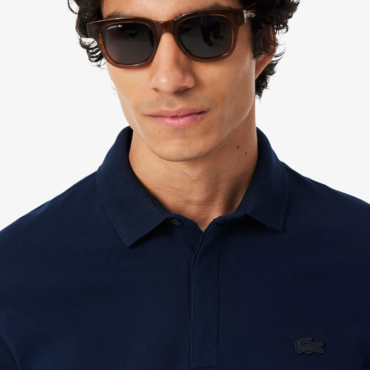 Lacoste Regular Fit Paris Stretch Piqué Polo Shirt Navy Blue