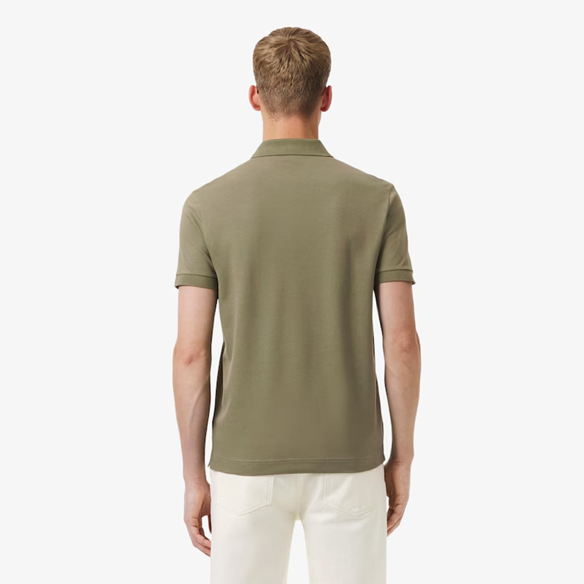 Lacoste Regular Fit Paris Stretch Piqué Polo Shirt Khaki Green