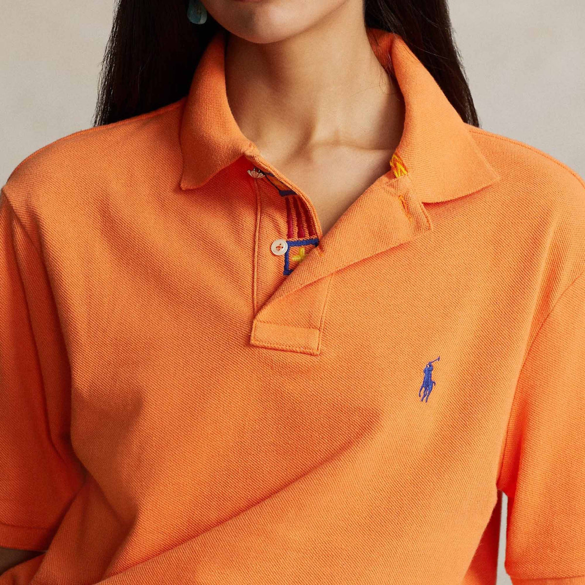 PRL - x Naiomi Glasses Mesh Polo Shirt - Orange