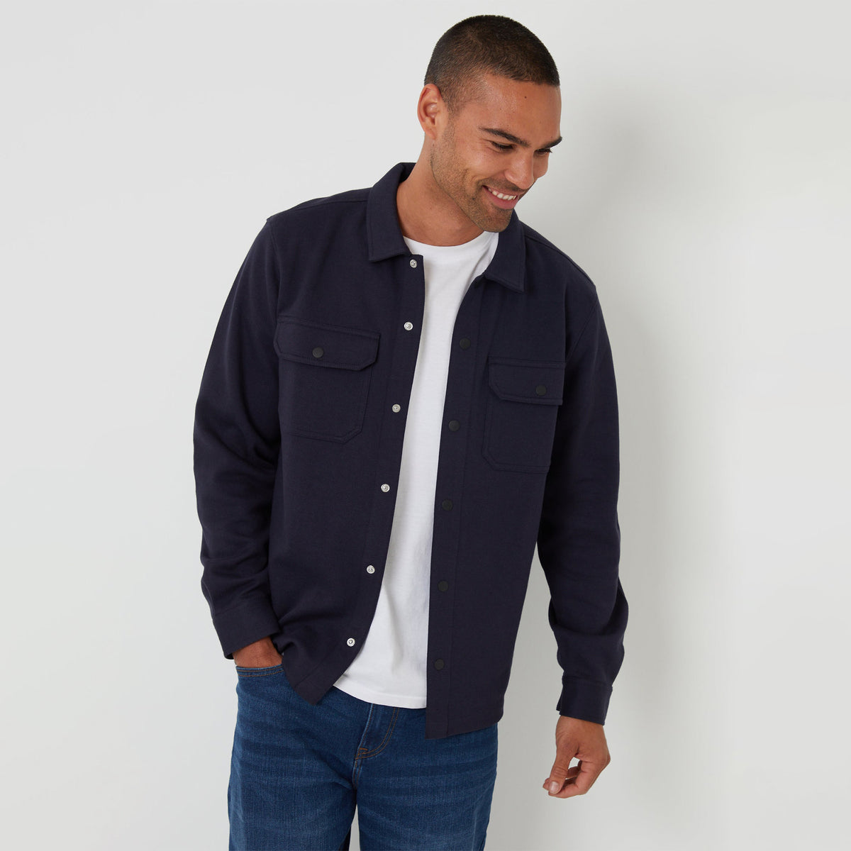Threadbare Garment Research Interlock Jacket Navy.