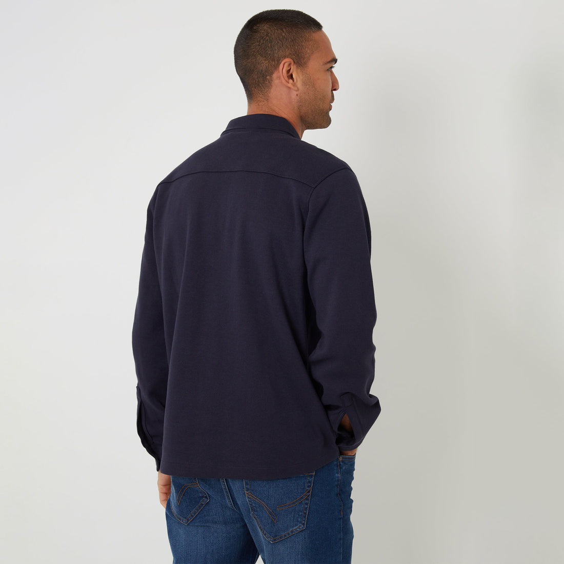 Threadbare Garment Research Interlock Jacket Navy.