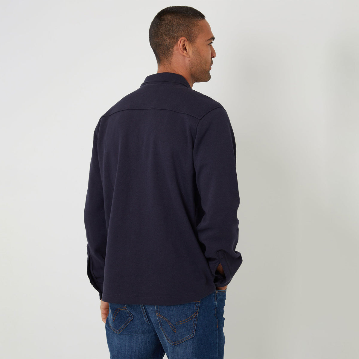 Threadbare Garment Research Interlock Jacket Navy.