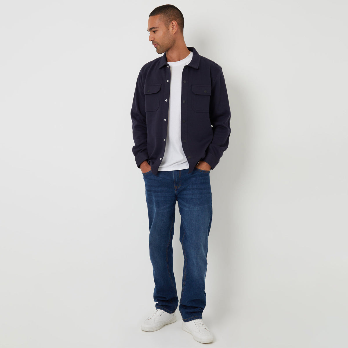 Threadbare Garment Research Interlock Jacket Navy.