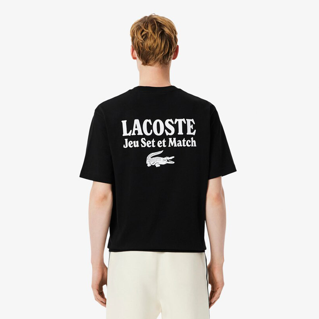 Lacoste Loose Fit Heavy Jersey Printed T-shirt Black