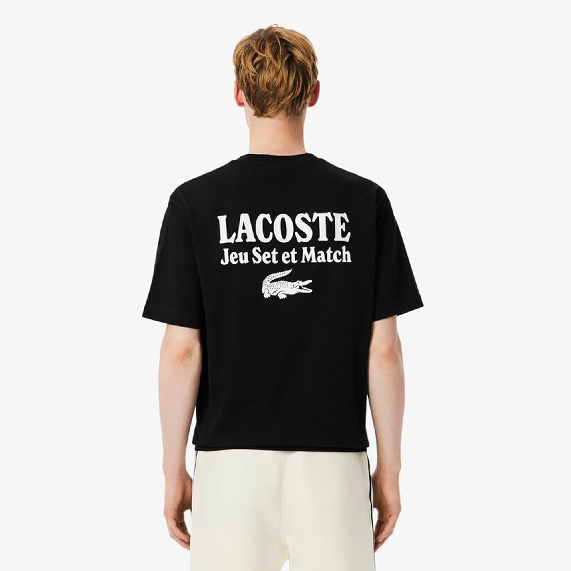 Lacoste Loose Fit Heavy Jersey Printed T-shirt Black