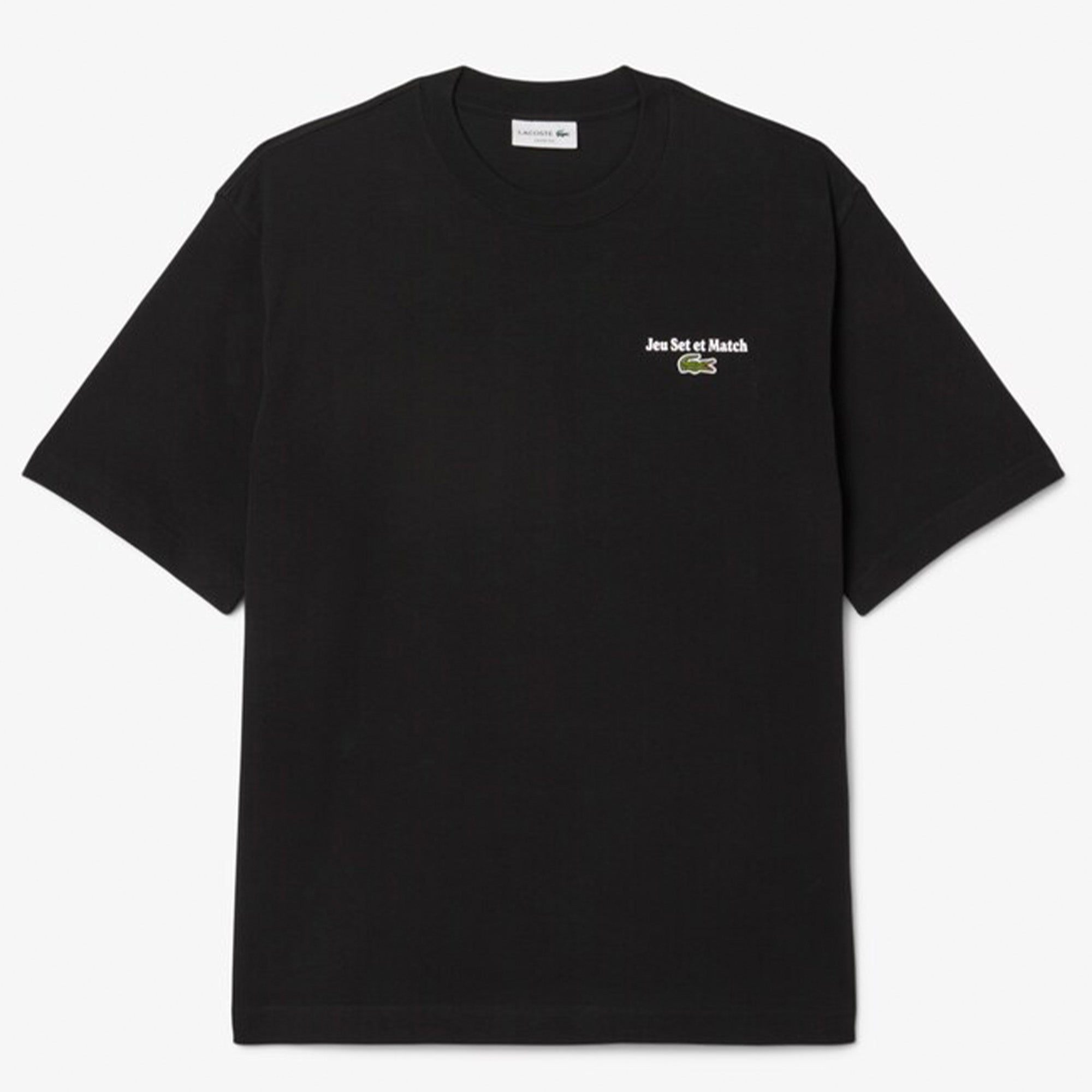 Lacoste Loose Fit Heavy Jersey Printed T-shirt Black