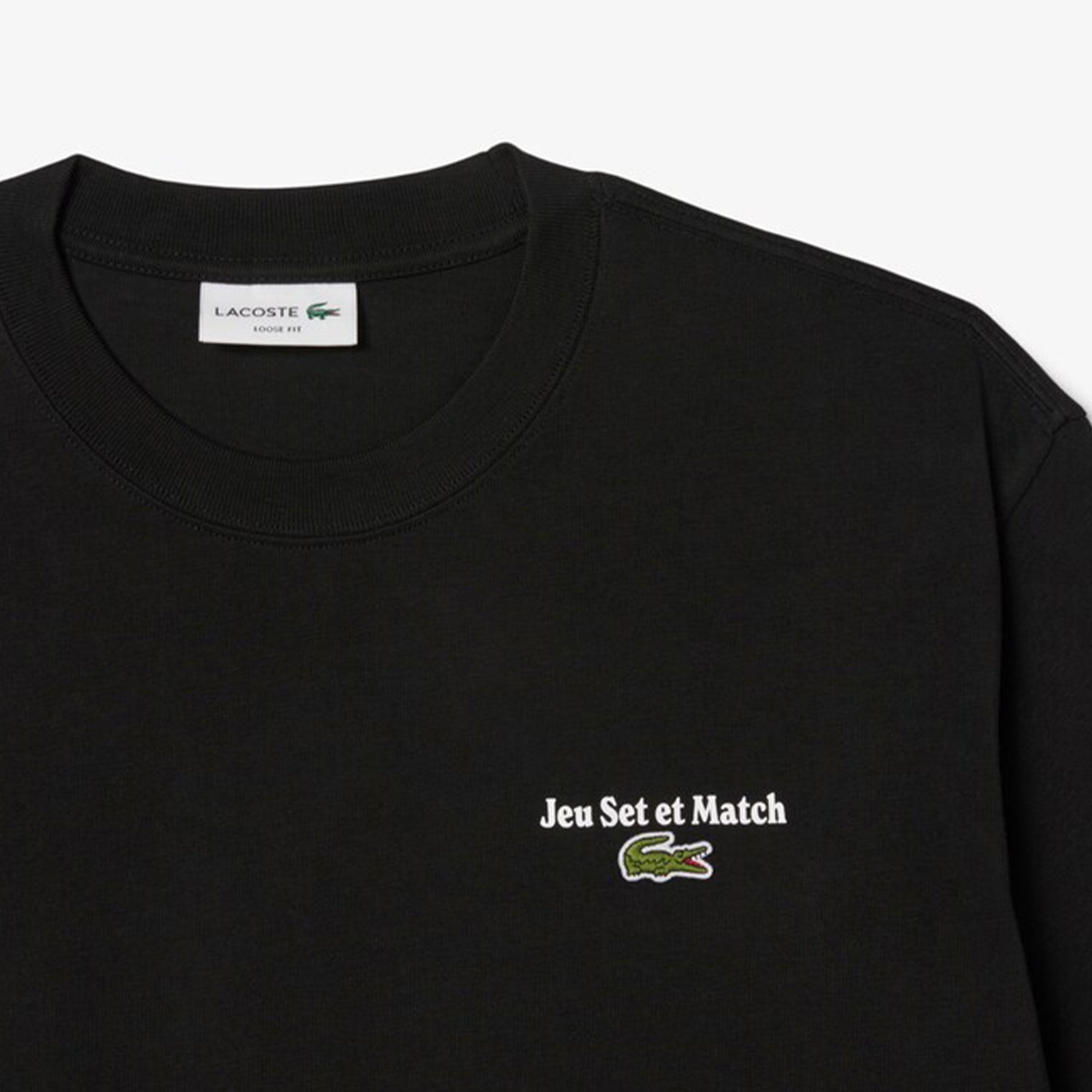 Lacoste Loose Fit Heavy Jersey Printed T-shirt Black