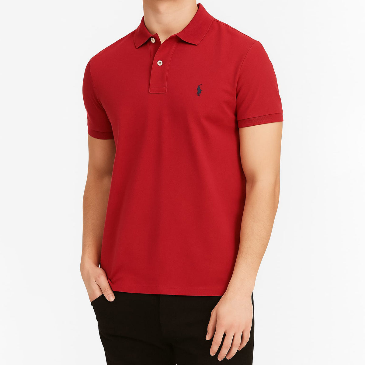 Ralph Lauren Iconic Mesh Half Sleeve Red Polo