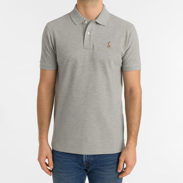Ralph Lauren Iconic Mesh Half Sleeve Gray Polo