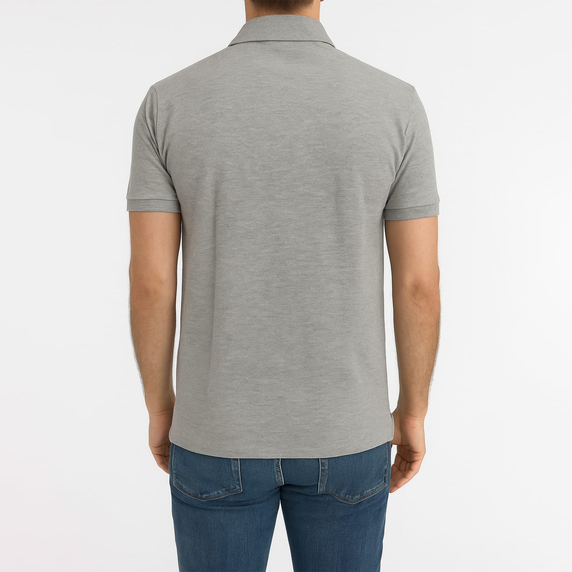 Ralph Lauren Iconic Mesh Half Sleeve Gray Polo