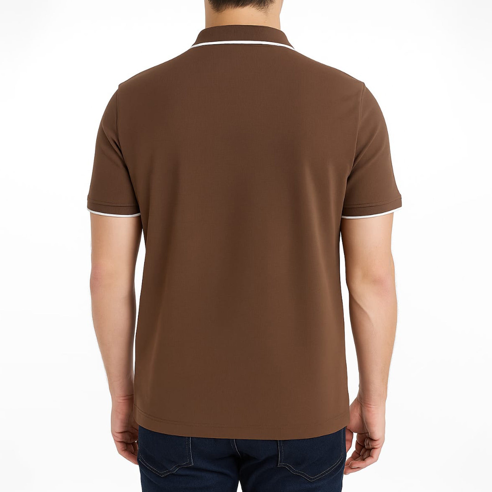 Calvin Klein Brown Iconic Mesh Polo