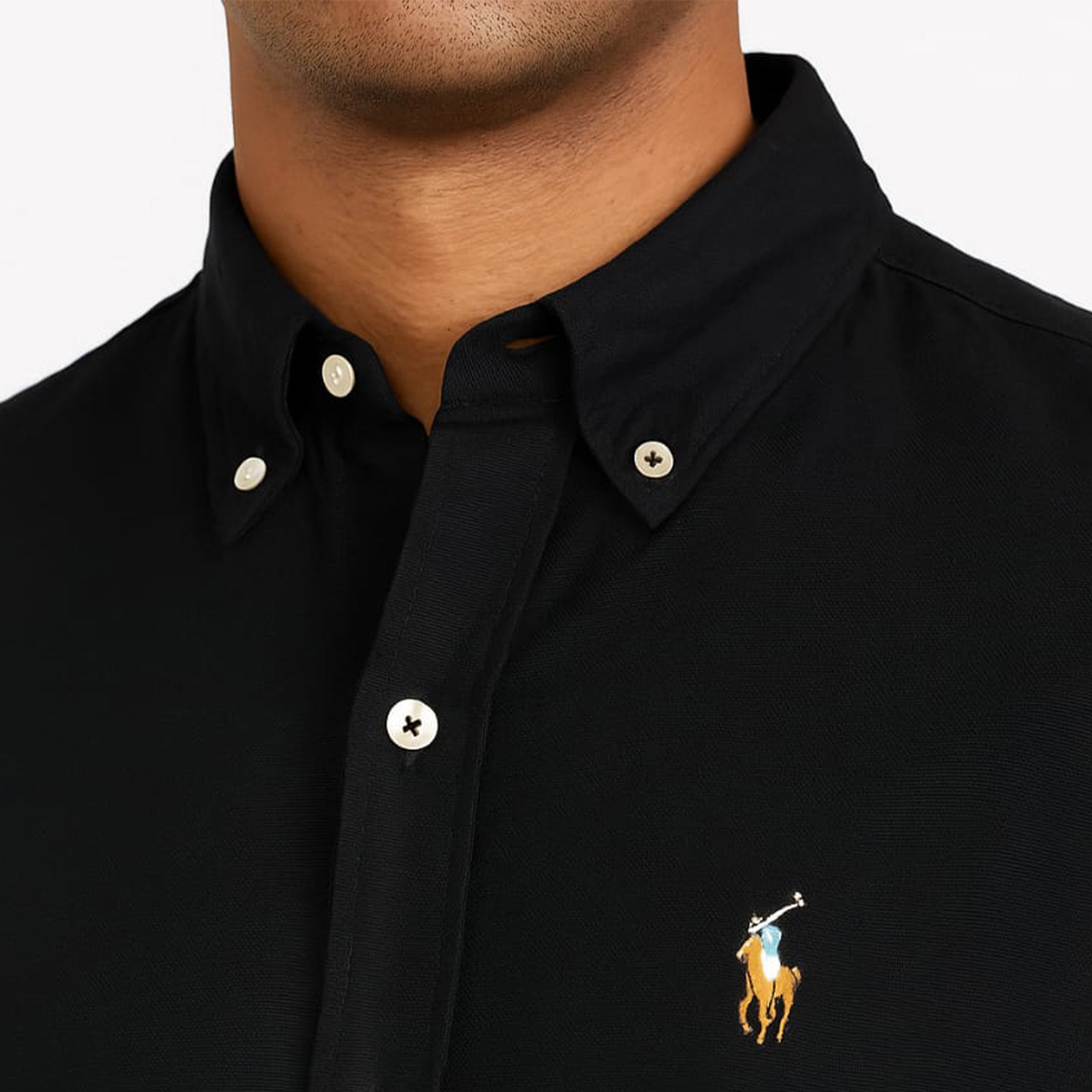 Ralph Lauren Knit Oxford Black Multi Logo Shirt