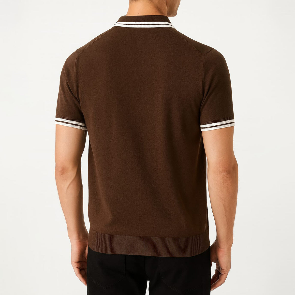 MK MENS LOGO SHORT SLEEVE COTTON POLO SHIRT BROWN